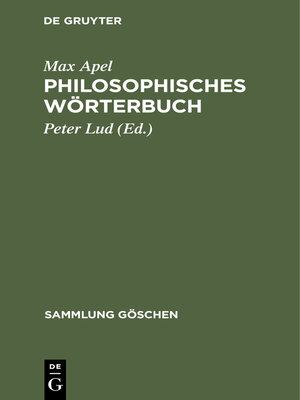 cover image of Philosophisches Wörterbuch
